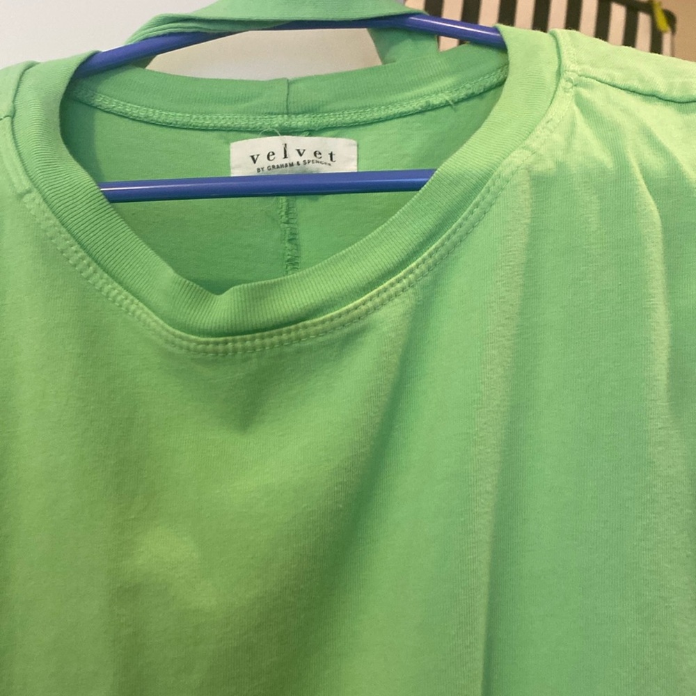 Velvet by graham and Spencer green T-shirt dress size l evereve